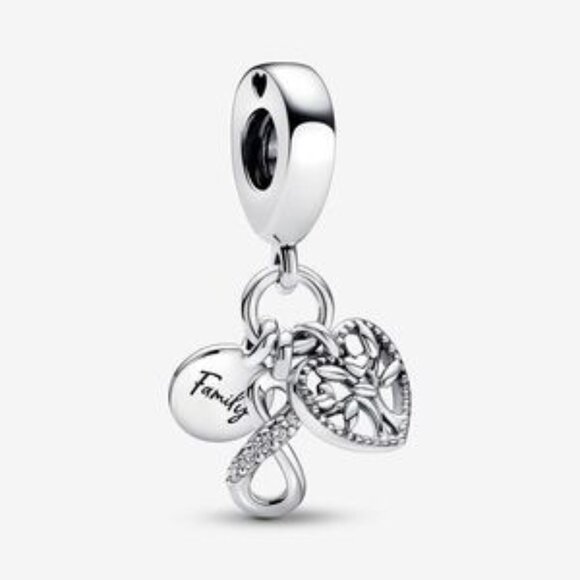 Pandora Family Infinity Triple Dangle Charm - Picture 1 of 4